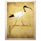 Egyptian Art Print Ibis Thoth Hieroglyph Wall Decor