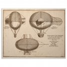 Steampunk Art Print French AirShip Design Wall Decor