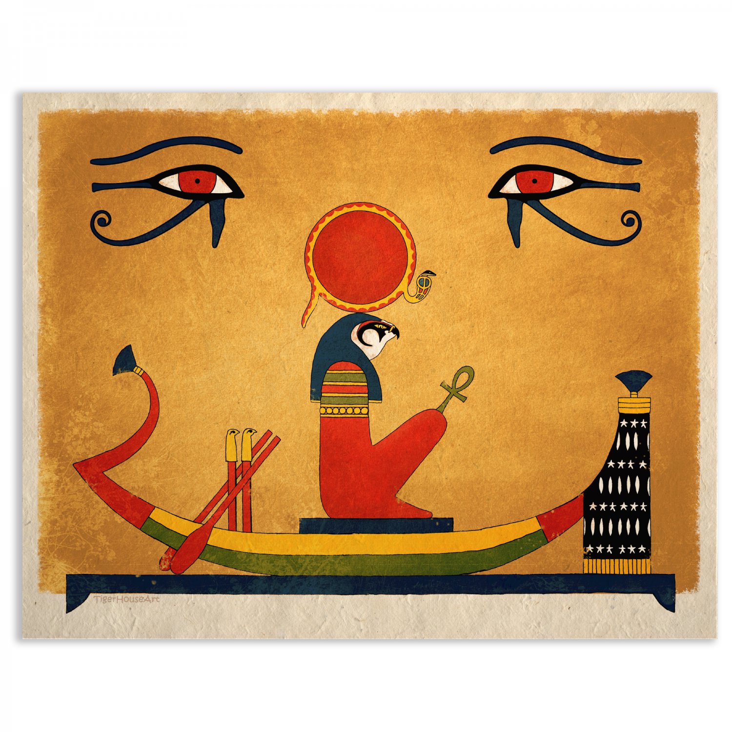 Egyptian Art Sun God Ra Print Wall Decor