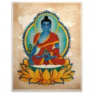 Blue Healing Medicine Buddha Asian Art Print