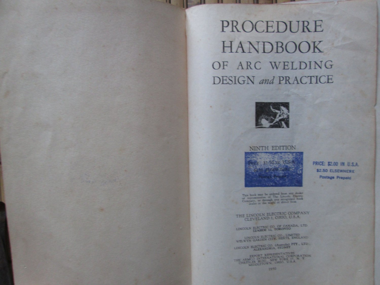 Procedure Handbook of Arc Welding The Lincoln Electric Company 1950 9th