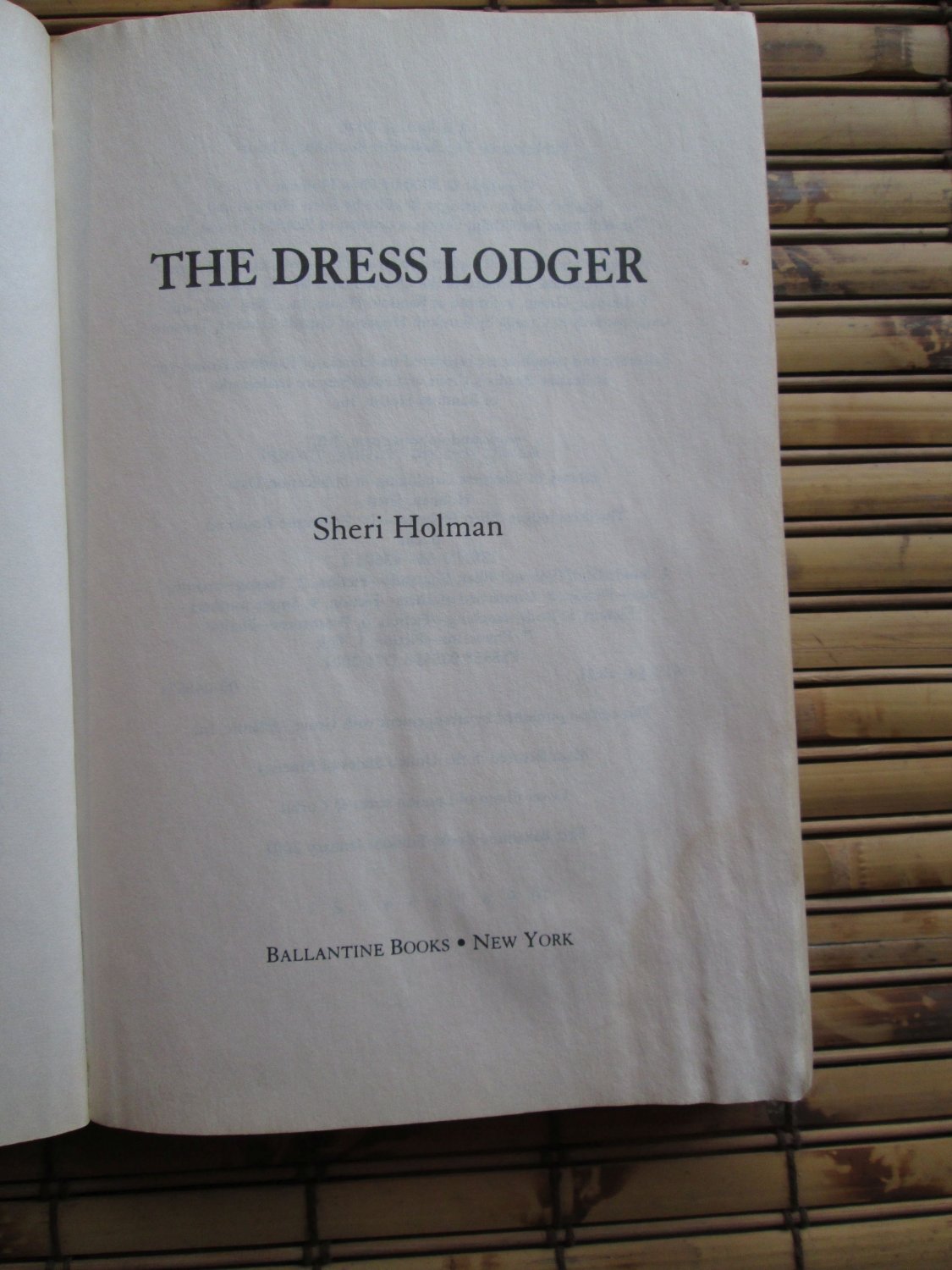 The Dress Lodger by Sheri Holman 2000 1st edtion
