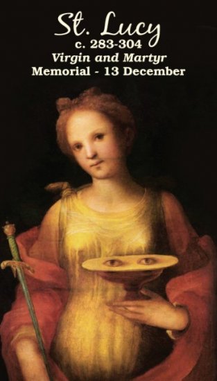 ST LUCY PRAYER CARD PC 126