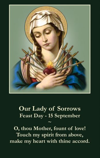 Our Lady of Sorrows Prayer Card PC#238