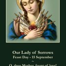 Our Lady of Sorrows Prayer Card PC#238