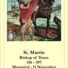 St. Martin of Tours Prayer Card PC#274 St. Martin of Tours Prayer Card PC#274