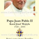 *NEW* SPANISH Special Limited Edition Commemorative John Paul II Beatification Prayer Card PC#280 *NEW* SPANISH Special Limited Edition Commemorative John Paul II Beatification Prayer Card PC#280