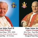 Special Limited Edition Commemorative Pope JPII & John XXIII Canonization Prayer Card #475 Special Limited Edition Commemorative Pope JPII & John XXIII Canonization Prayer Card #475