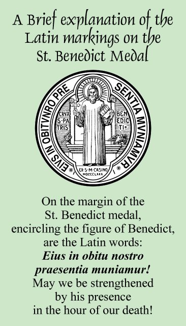 St. Benedict Medal Prayer Card PC#485