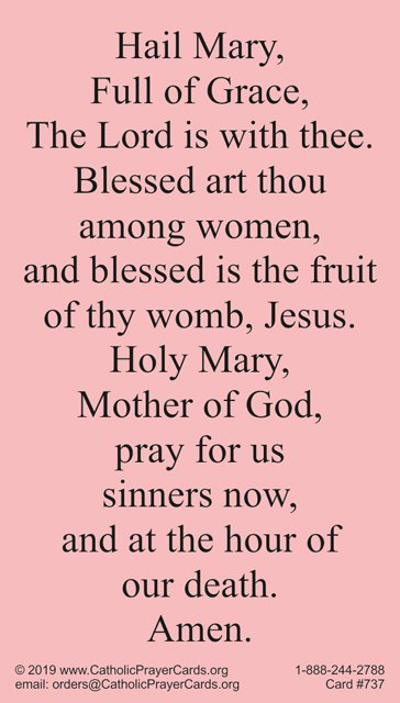 Our Lady of Medjugorje Prayer Card PC#737