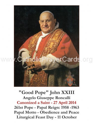 Special Limited Edition Collector's Series Commemorative Pope John XXIII Prayer Card  PC#192