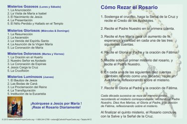 *SPANISH* How to Pray the Rosary Fold-over Card PC#412