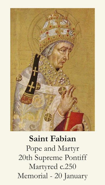 Pope Saint Fabian Prayer Card PC-775