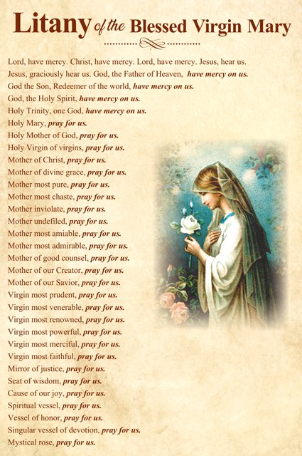 Litany of the Blessed Virgin Mary Prayer Card PC-779