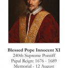 Blessed Pope Innocent XI Prayer Card PC-816