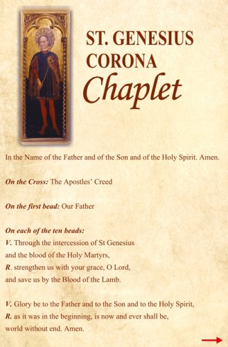 St. Genesius Corona Chaplet Prayer Card PC-821