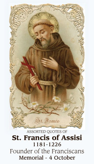 ST. FRANCIS OF ASSISI PRAYER CARD #68