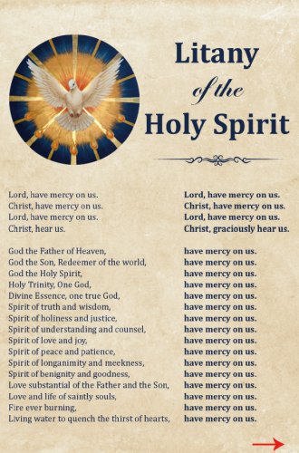 Holy Spirit Litany Prayer Card  PC-928