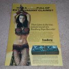 Tandberg 64x,12 Open Reel Ad, 1968, Rare Ad!
