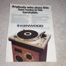 Kenwood KD-5070 Turntable Ad, on spkr! Rare one,specs