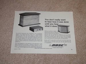 Bose 901, 1st Ad! 1968, Article, 6"x9" Very Rare!