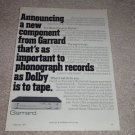 Garrard Music Recovery Module Ad, 1978, RARE!