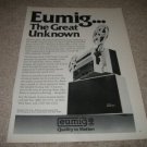 EUMIG Mark S-802 Super 8 Projector Ad from 1978