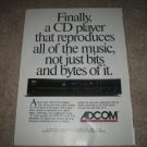 Adcom GCD 575 CD player Ad from 1992