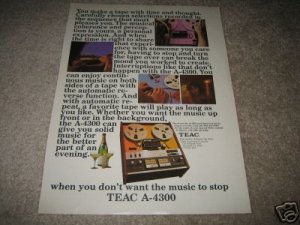 Teac Reel to Reel Deck A-4300, color, nice! 1976