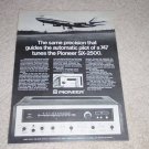 Pioneer SX-2500 Receiver Ad, 1971, Specs, Article