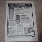 Neuman Microphones Ad,1963,U-67,M-49b,km-54a56, Specs
