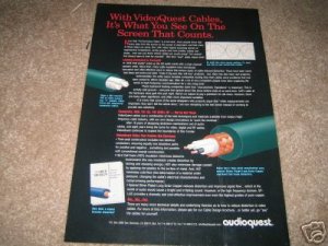 Audioquest Cables Video Two Ad from 1997