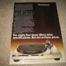 Technics D-Series Turntable Ad from 1979