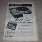 Scott Stroboscopic710-A Turntable Ad,1955,Article,specs