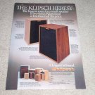 Klipsch Heresy Speaker Ad,color,Beautiful! Entire Line