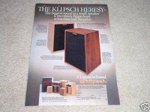 Klipsch Heresy Speaker Ad,color,Beautiful! Entire Line