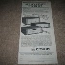 Crown Multi-Mode AMps,Pre,Tuner Ad from 1981,6"x11"