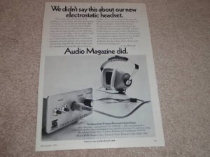 Stanton Electrostatic Headphone Ad, 1971,Mark III Iso