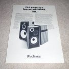 Ultralinear 77, 225, 260 Speakers Ad from 1977, RARE!