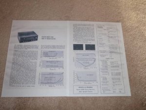 Harman Kardon 520 Receiver Review, 1968, 2 pgs, Specs