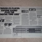 Carver CD Player Ad, Digital Time Lens explained,2 pgs