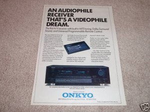 Onkyo TX-sv7m Receiver Ad, Integra! Beautiful Ad!