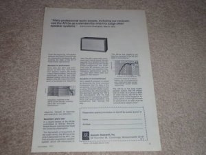 Acoustic Research AR-3 Speaker AD, 1972, Articles,Specs
