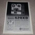 Roberts 420XD Open Reel Ad,1969,features,RARE!