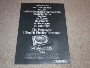 Panasonic Technics SP-10, 1st Ad! 1971,Article, Rare!
