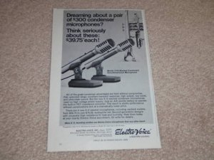 Electro-Voice Microphone Ad, 1972,1710, Article 6"x9"