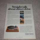 Garrard DD75 Turntable Ad, 1981, Article, Specs,Rare Ad