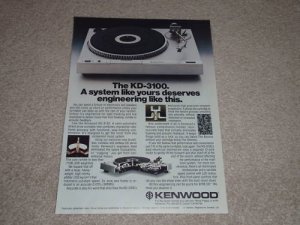 Kenwood KD-3100 Turntable Ad,1978,Article,cutaway,specs