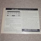 Audio Research SP-3 Preamp Ad,Specs,Article,6"x9", Tube