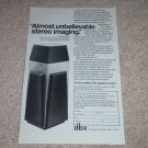 dbx Soundfield One Speaker Ad,1985, Article, 6"x9"